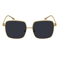 JOSEI - Oversize Metal Square Sunglasses Gold Smoke
