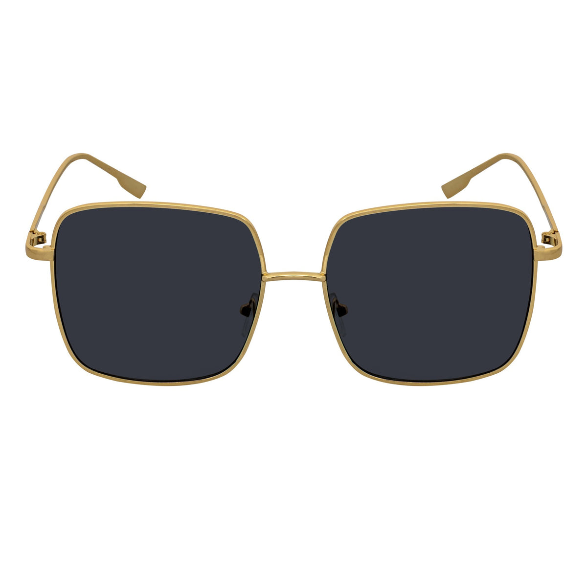 JOSEI - Oversize Metal Square Sunglasses Gold Smoke