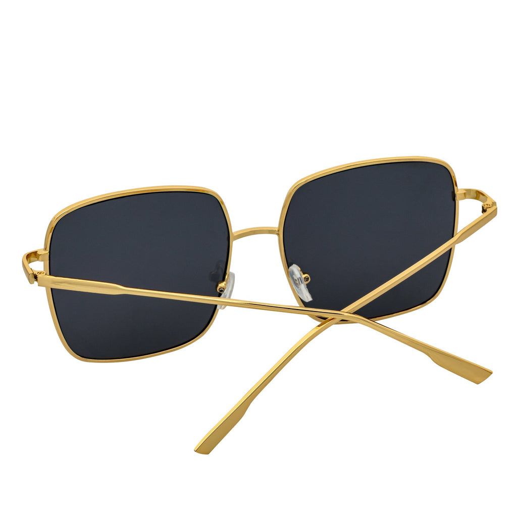 JOSEI - Oversize Metal Square Sunglasses Gold Smoke
