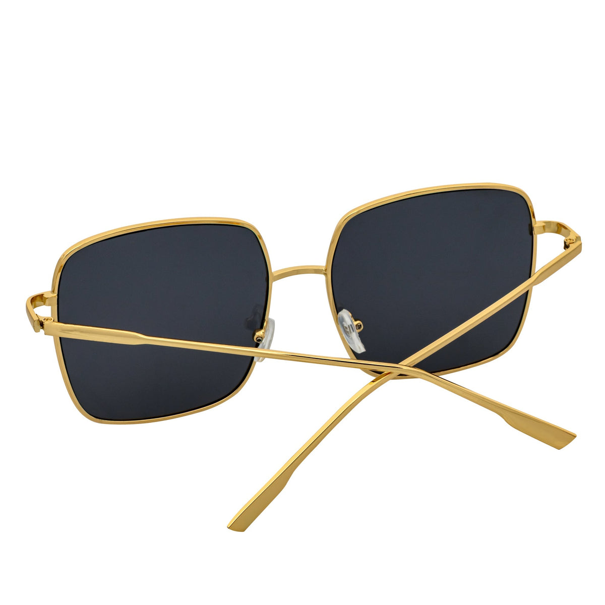 JOSEI - Oversize Metal Square Sunglasses Gold Smoke