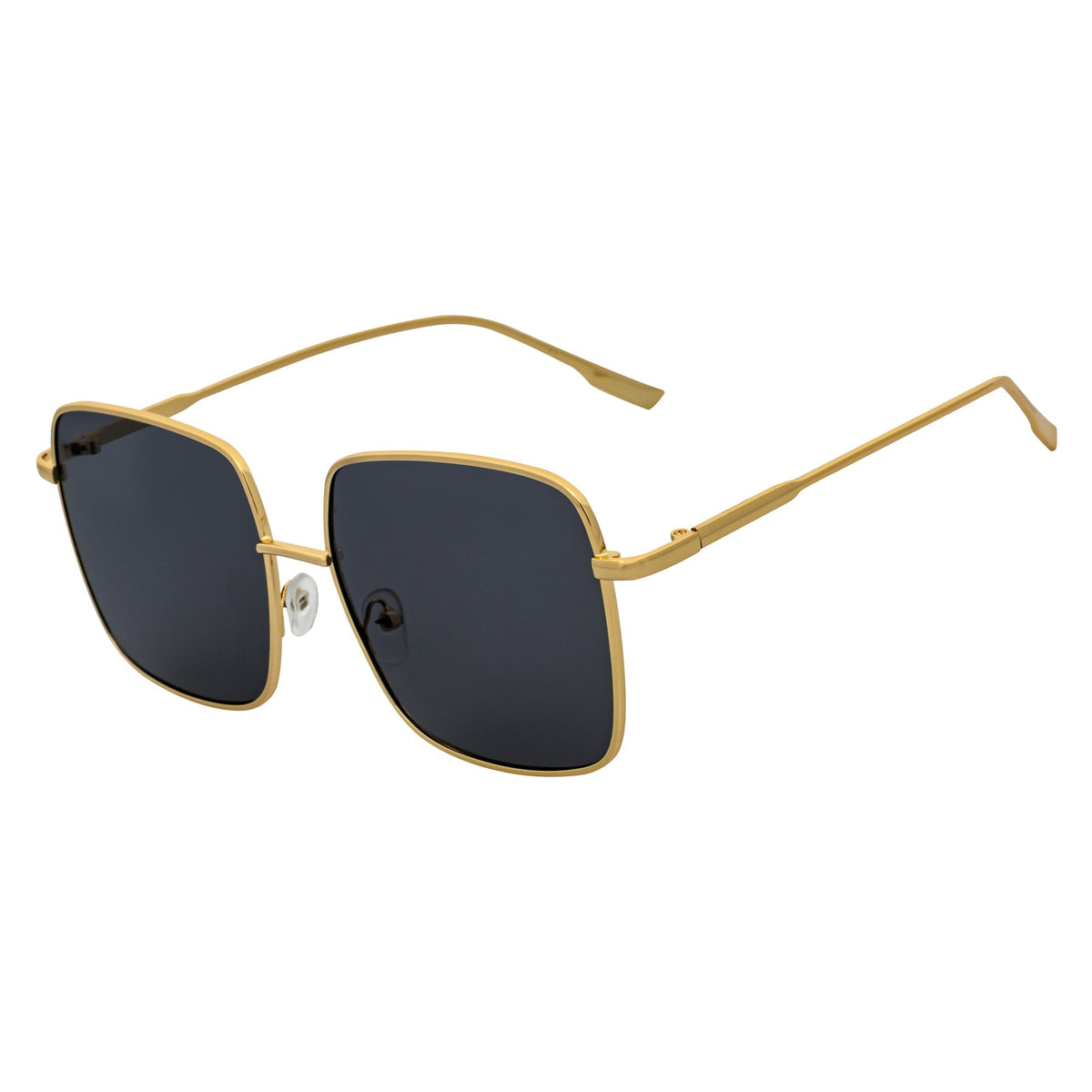JOSEI - Oversize Metal Square Sunglasses Gold Smoke