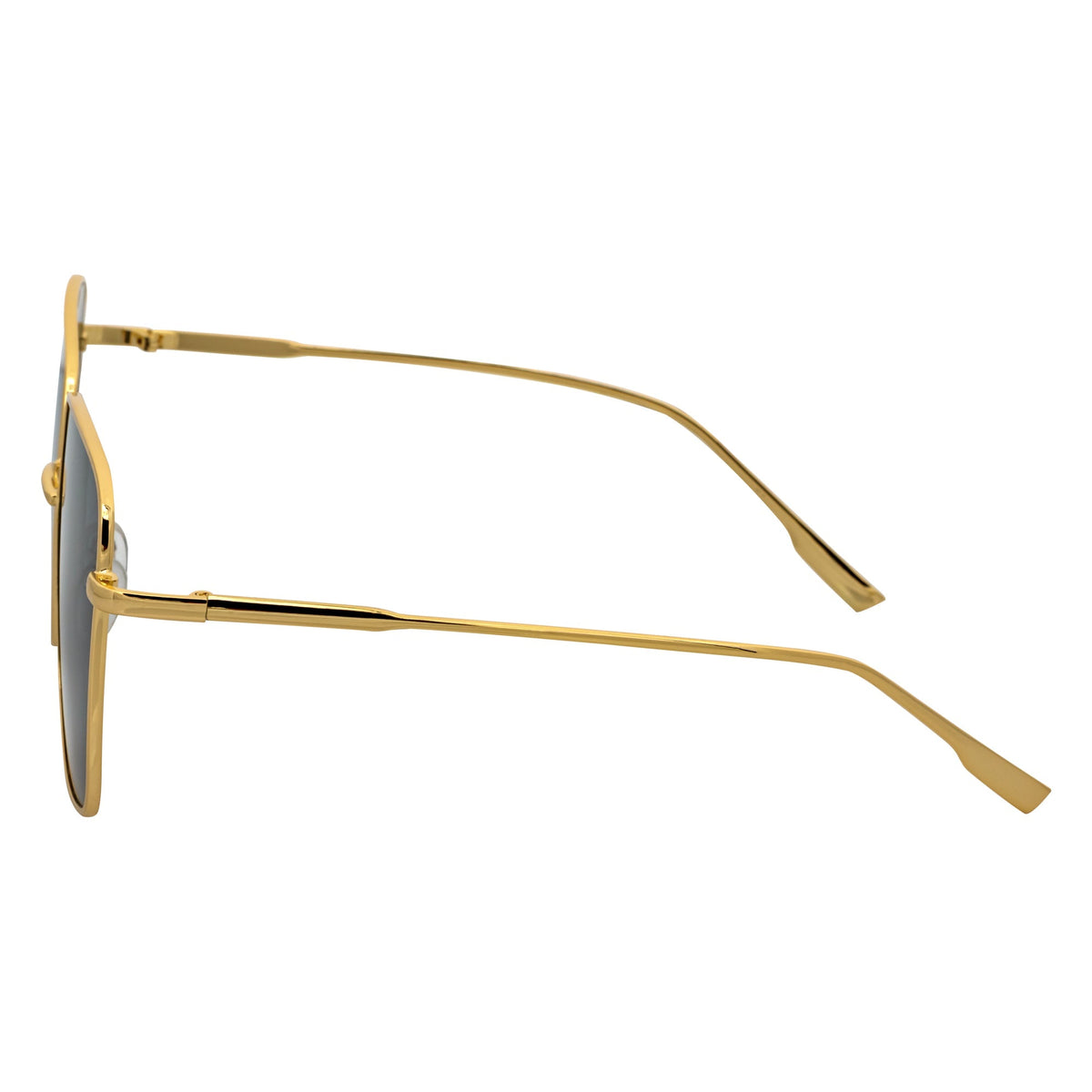 JOSEI - Oversize Metal Square Sunglasses Gold Smoke