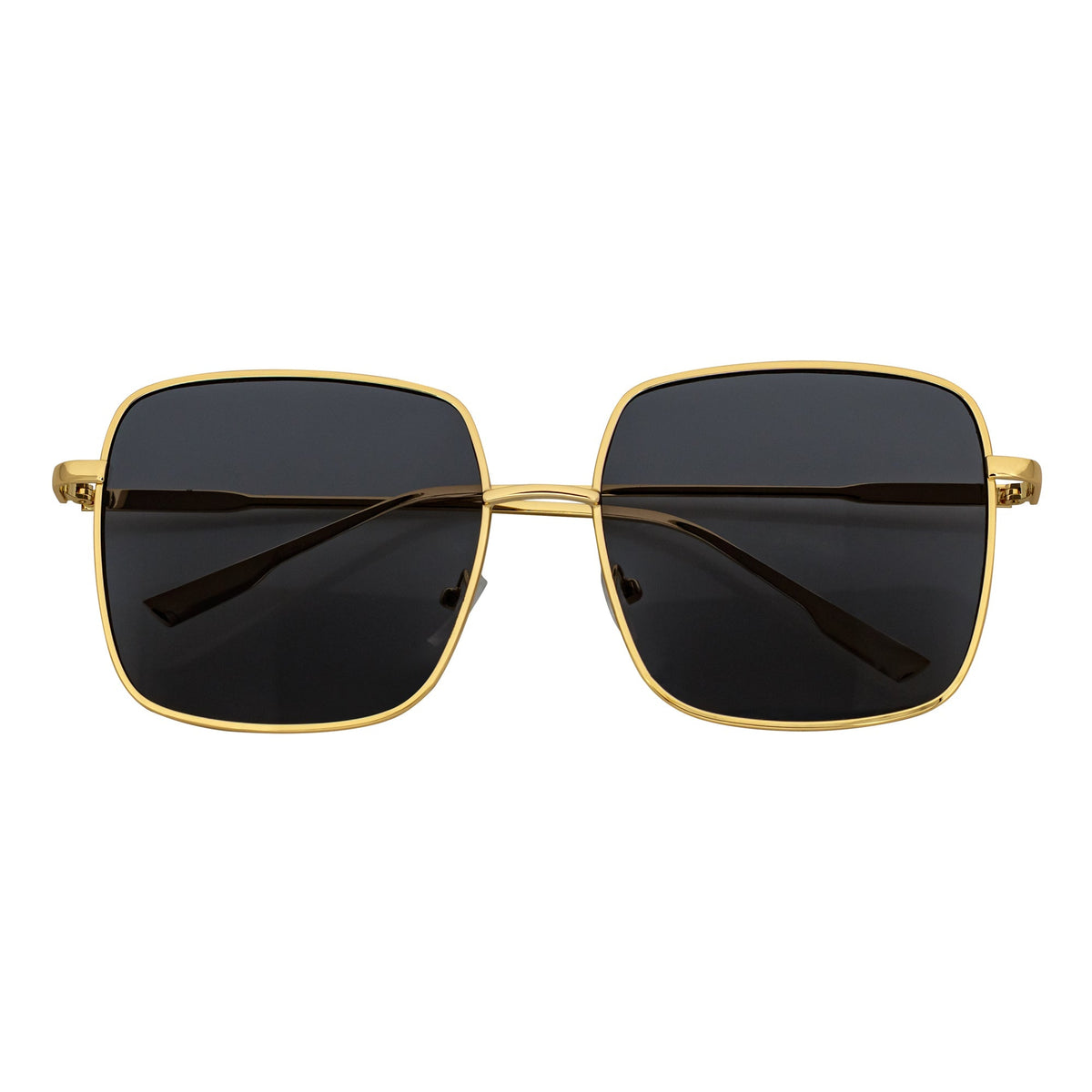 JOSEI - Oversize Metal Square Sunglasses Gold Smoke