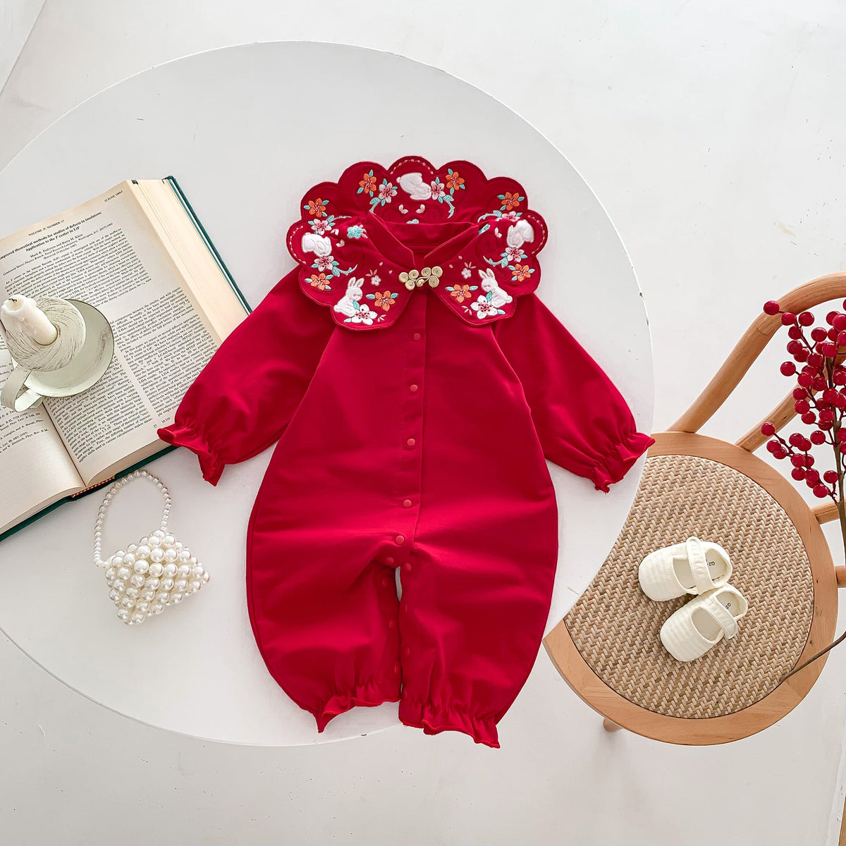 MyKids-USA® Chinese Style Red Festival Romper