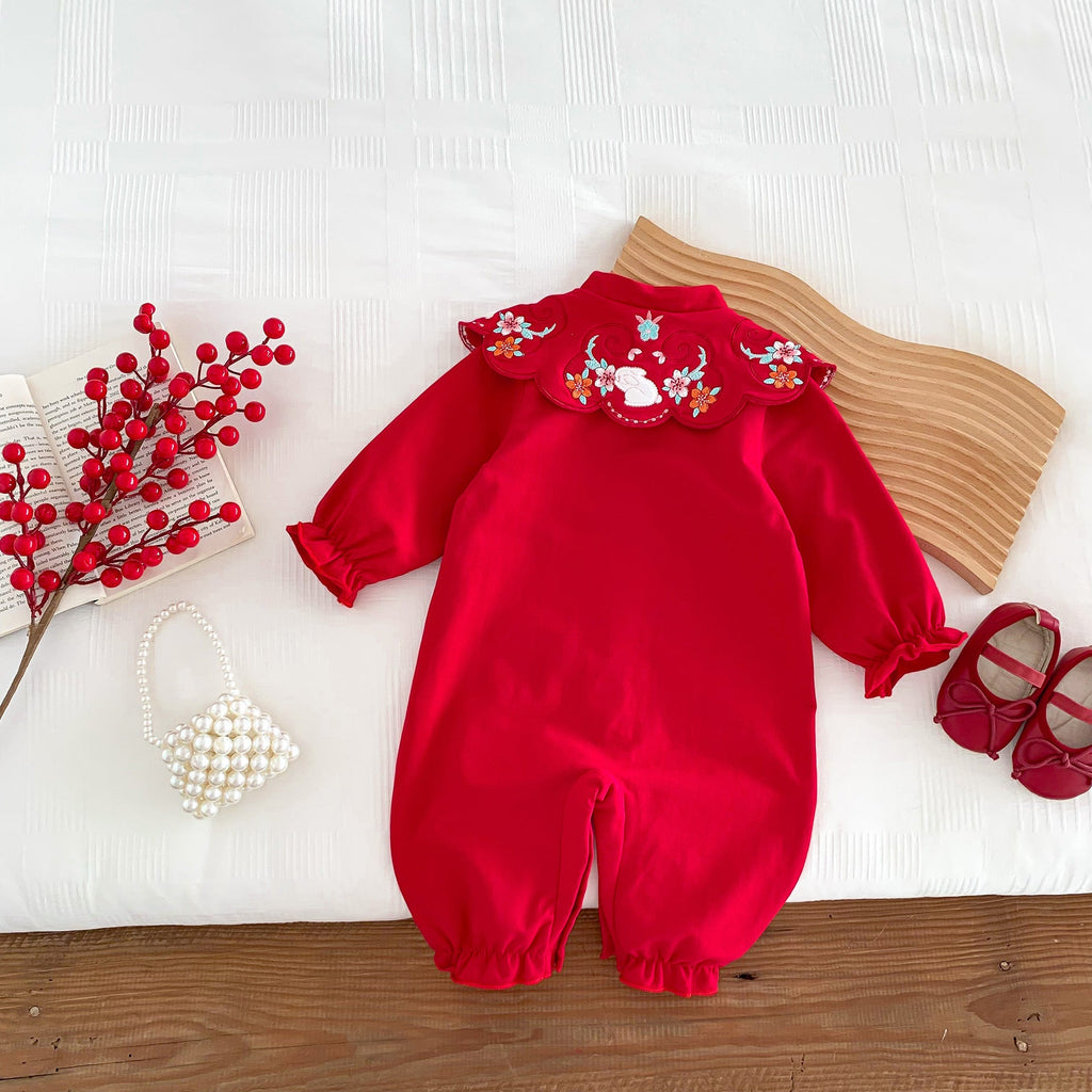MyKids-USA® Chinese Style Red Festival Romper
