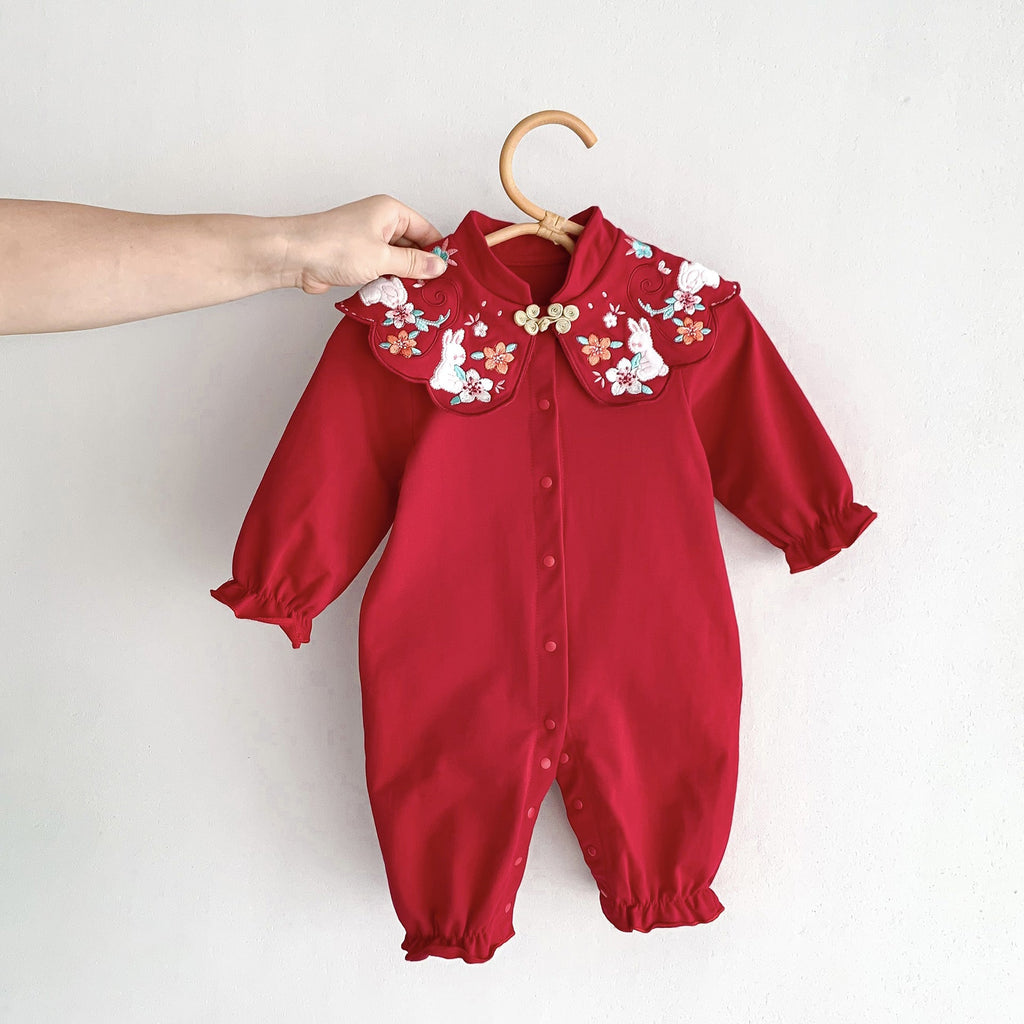 MyKids-USA® Chinese Style Red Festival Romper