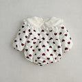 MyKids-USA® Red Heart Pattern Peter Pan Lace Collar Long Sleeve Fashion Princess bodysuit & Dress