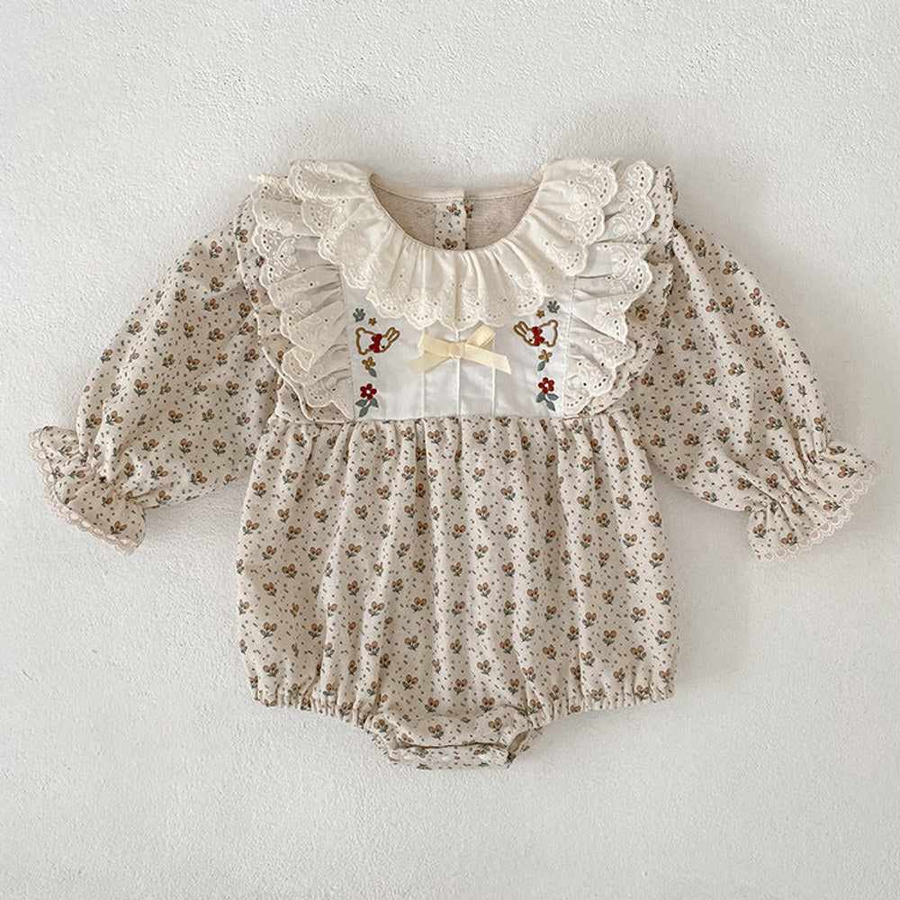 MyKids-USA® Flowers Pattern Baby Kids Girls Onesies or Dress – Princess Sister Matching