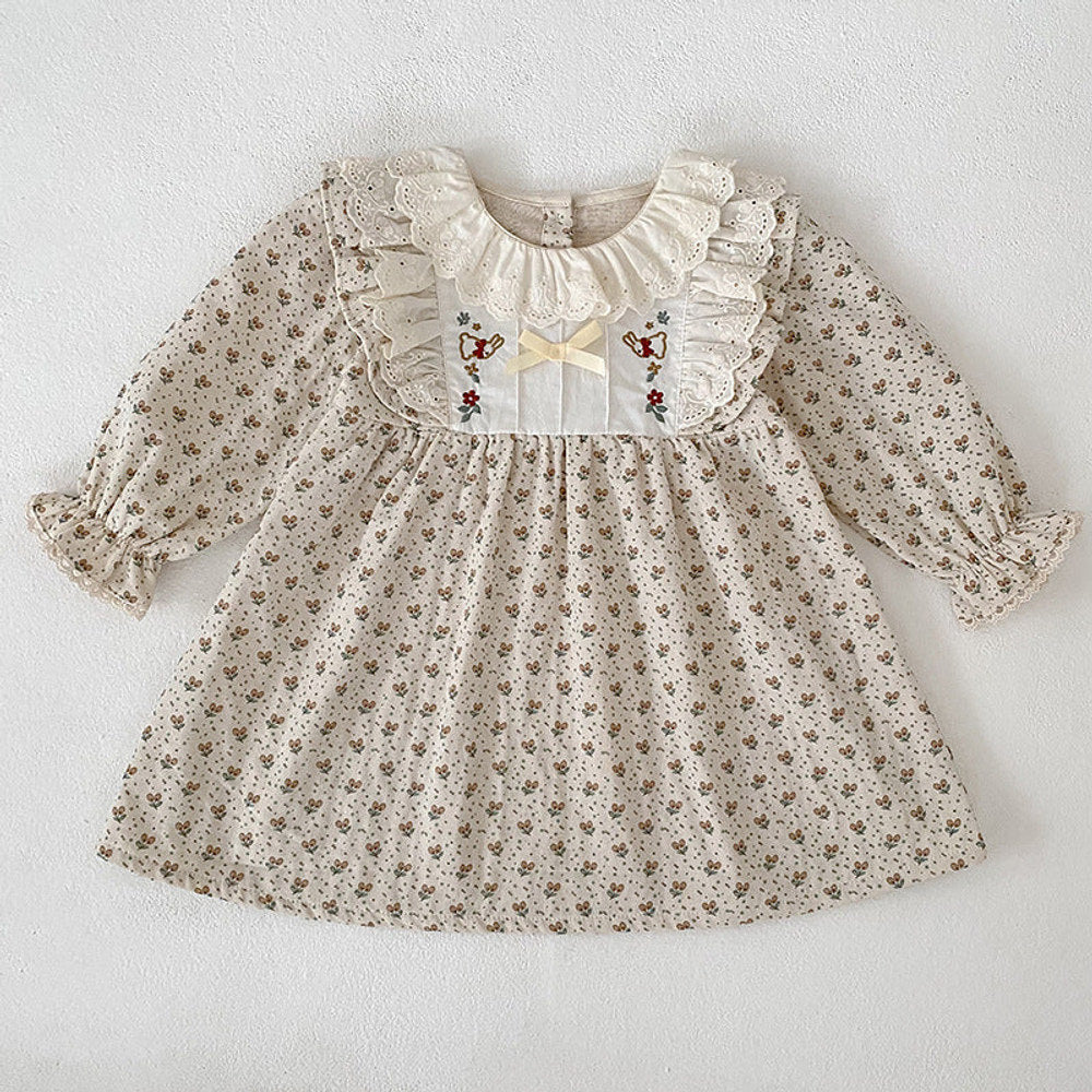 MyKids-USA® Flowers Pattern Baby Kids Girls Onesies or Dress – Princess Sister Matching